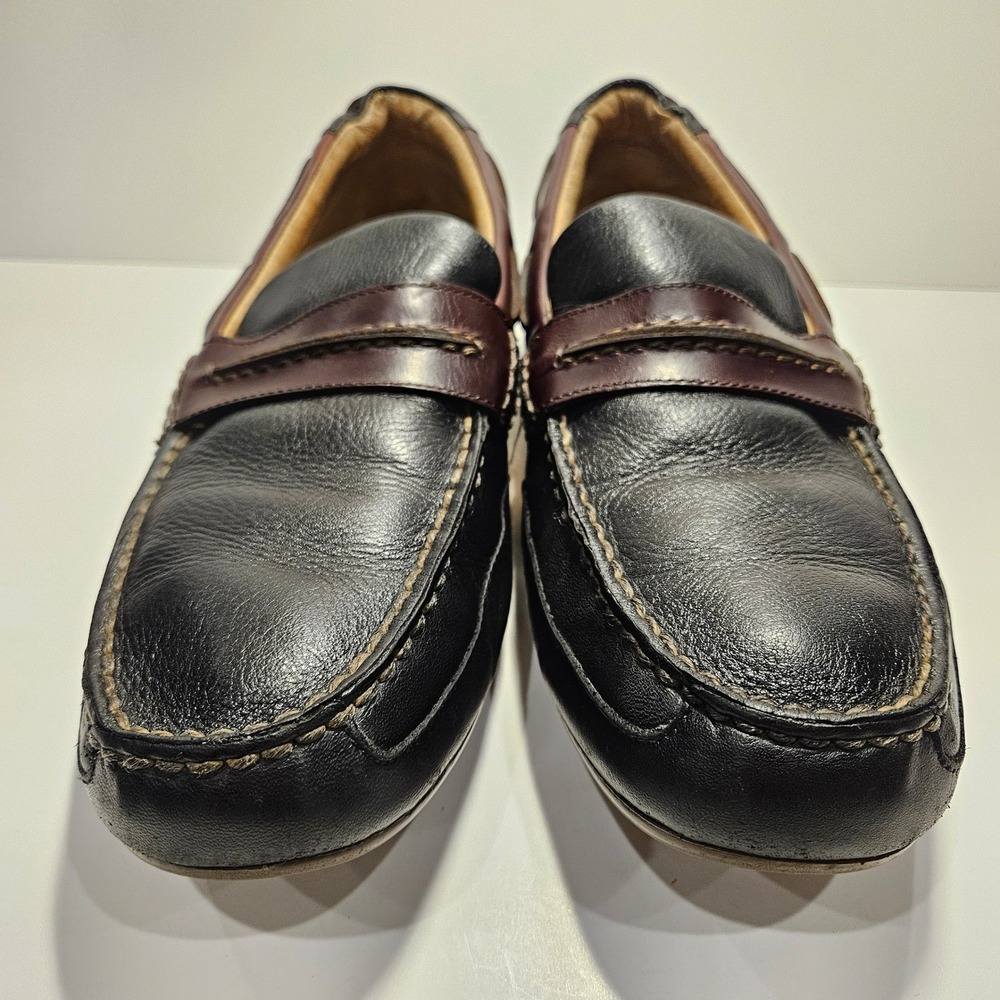 Sperry Top-Sider Hampden Penny Loafer Mens 9M Black Burgundy Leather Driving Moc - Picture 2 of 7